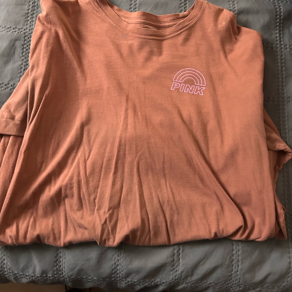 PINK peach long sleeve tee